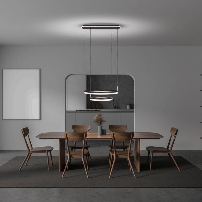 Näve Pendelleuchte Hängelampe LED CCT Ringe Fernbedienung schwarz Kunststoff - 4003222889336