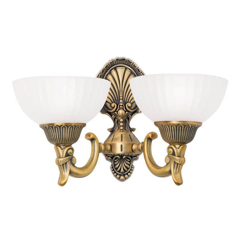 Orion Wandleuchte Rocca 2-flammig LED dimmbar bronze weiß Metall Glas 36,5cm - 9003090217274