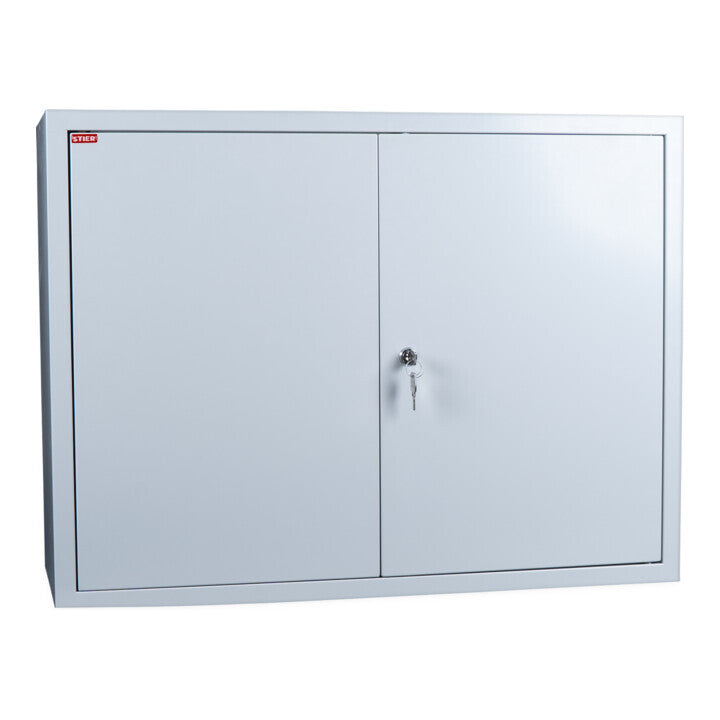 Stier Wandschrank Aufbewahrung grau platzsparend abschließbare Tür 60x80x30cm - 4251709645917