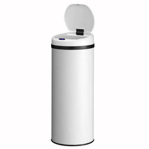 B-Ware Runder Mülleimer mit Sensor Automatischer Abfalleimer Hygienisch 50L Weiß Ø31cm
