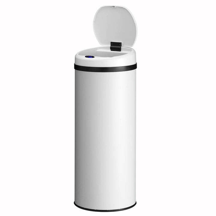 Runder Mülleimer mit Sensor Automatischer Abfalleimer Hygienisch 50L Weiß Ø31cm - 4260565529736