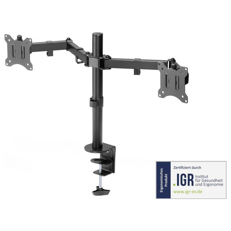Digitus Monitorhalter Tischhalterung Halterung 2fach 32 Zoll Schwarz drehbar - 4016032465348