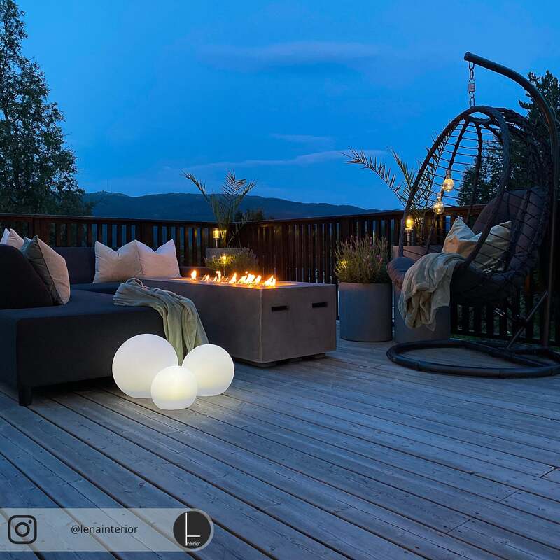 Lindby LED Gartenlampe Außenleuchte Lago RGBW 3er Set Kugeln Erdspieß weiß 51cm - 4251096567434