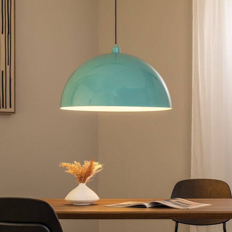 Opviq Kure Hängeleuchte Pendelleuchte türkis Metall Ø 60 cm E27 Esszimmerlampe - 8684283485673