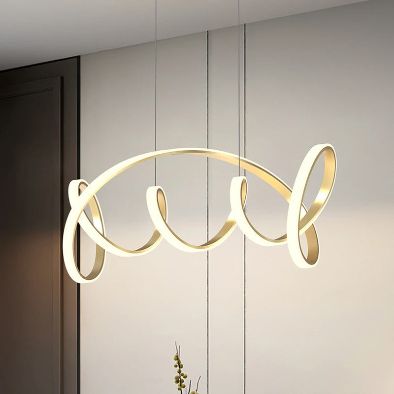 ONLI LED-Hängeleuchte Kira, goldfarben, Länge 102 cm, 4000 K, aus Aluminium - 8030626544963