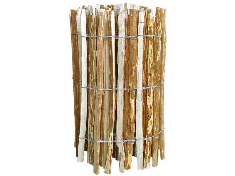 Staketenzaun Berg-Haselnuss Natur 0,9x5m Handgespalten Gartenzaun Zaun 3-5cm - 4013198007818