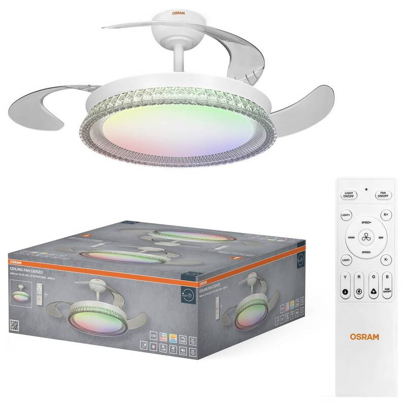 OSRAM Deckenventilator Cierzo 1220mm Ventilator mit Beleuchtung CCT RGB 60W - 4058075857872
