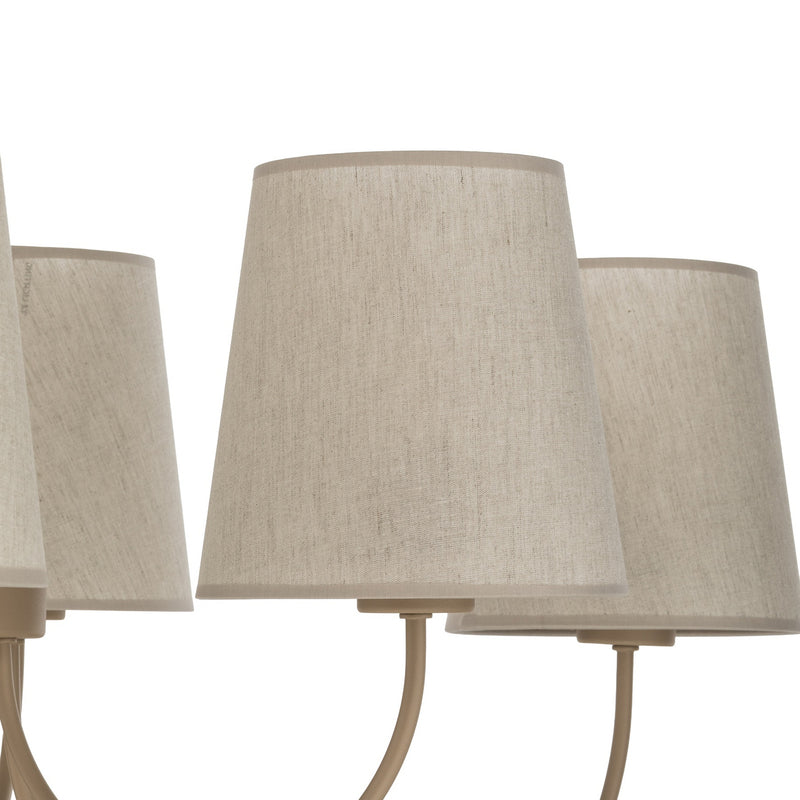 Kronleuchter Candi Hängeleuchte 6-flammig LED dimmbar beige/sand Ø85cm 110cm - 5906135110728