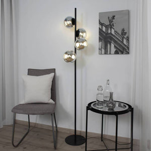 B-Ware ECO-Light Stehlampe Standlampe LED Glas silberfarben Wohn Esszimmer 160 cm 4-flg