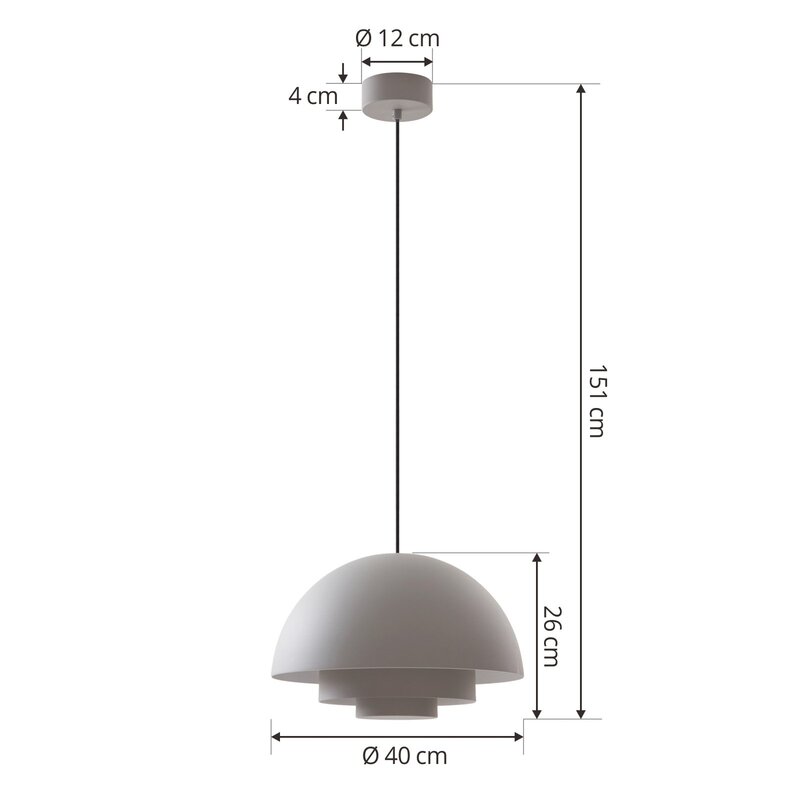 Lucande Pendelleuchte Hängeleuchte LED grau Aluminium Lampe Leuchte 40 cm - 4251911768305