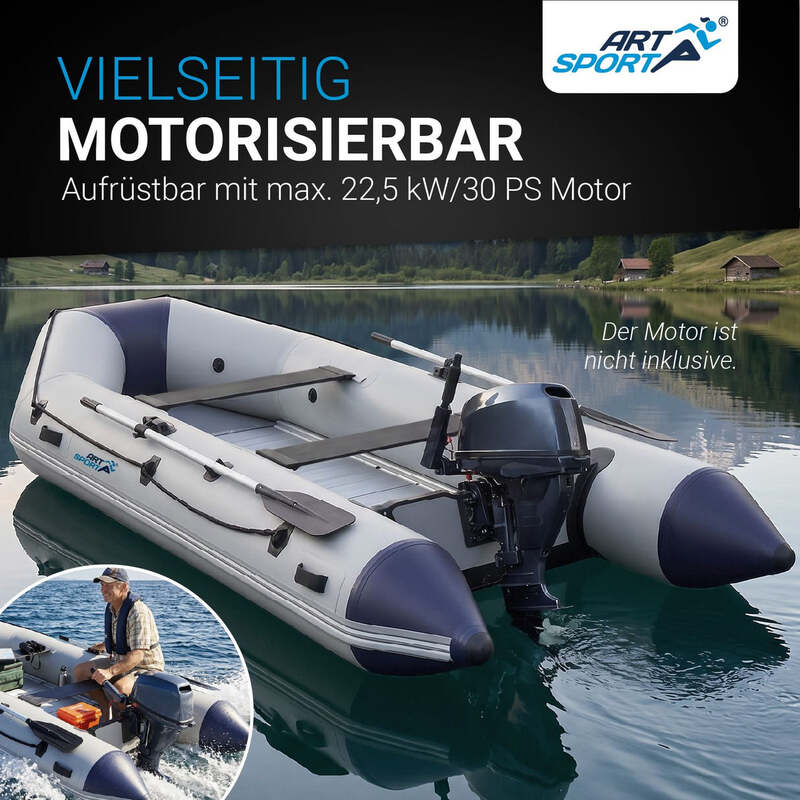 Schlauchboot 3,80m Paddelboot für 6 Personen PVC Boot inkl. Paddel Luftpumpe Set - 4260565520191