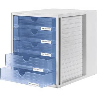 HAN Schubladenbox Regalboxen Aufbewahrung Büro Grau DIN A4 5 Schubfächer - 4012473145061