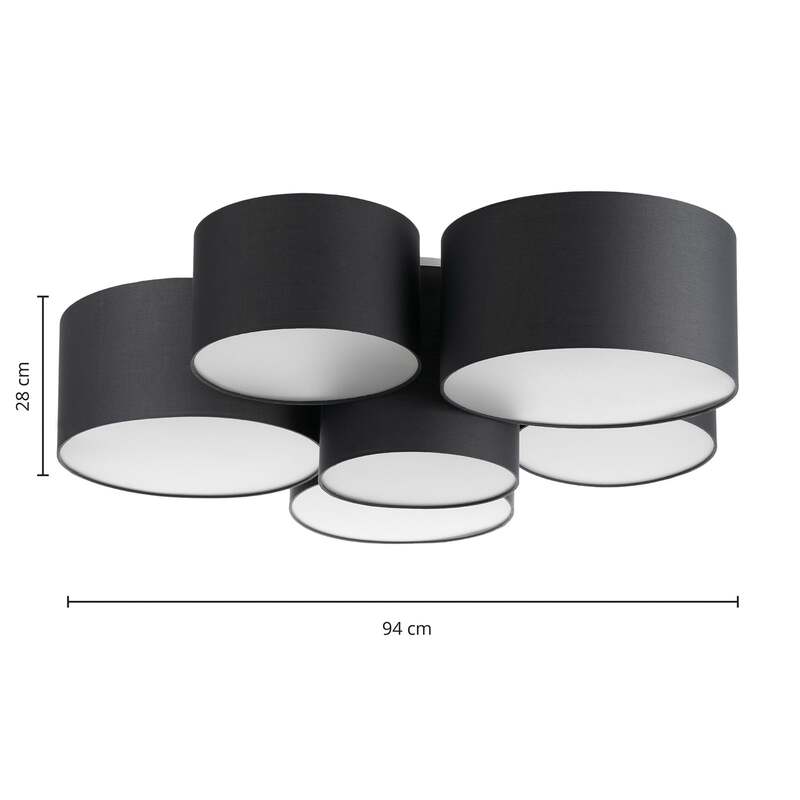 Lindby Deckenleuchte Maureka LED Lampe dimmbar anthrazit 6-flammig 94cm Leuchte - 4251911758009