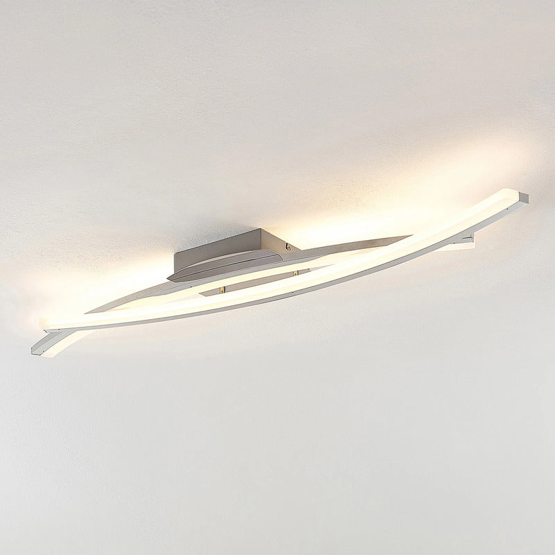 Lindby Deckenleuchte Elarit LED dimmbar Lampe Leuchte chrom 104x18,5cm 3000K - 4251096579901