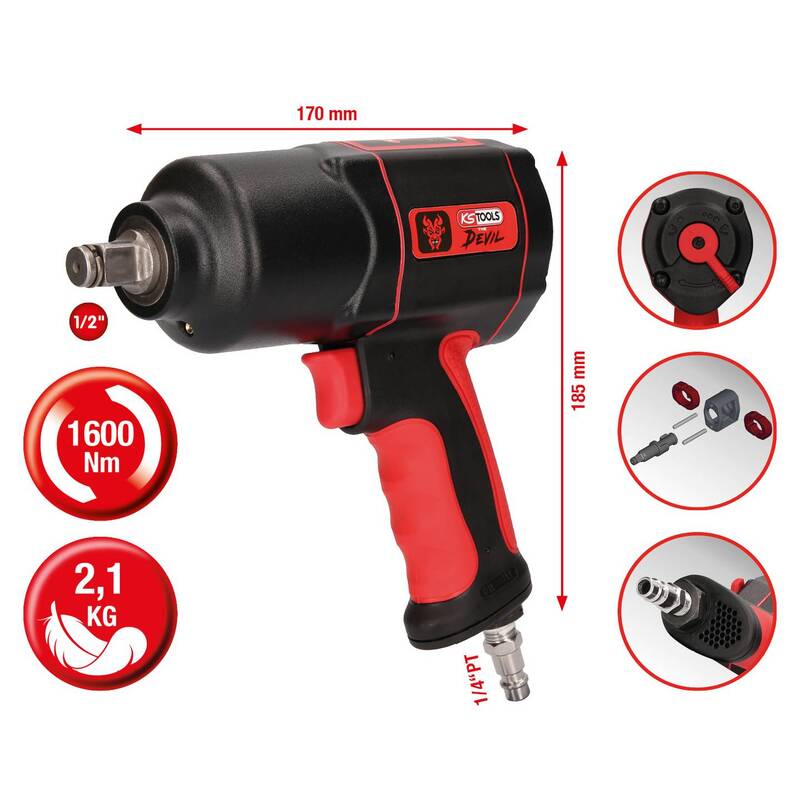 KS-Tools Druckluft-Schlagschrauber Alu 515.1200  THE DEVIL SIEHE TEXT/FOTO - 4042146032848