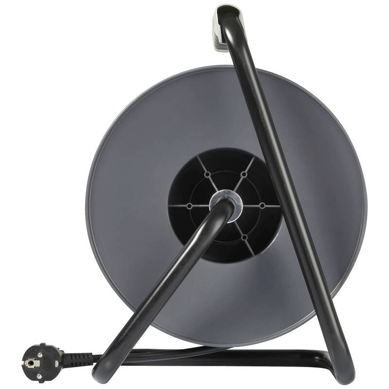 SYGONIX Kabeltrommel 25m 4 Steckdosen Innenbereich 230V 3200W grau Schutzkontakt - 4064161250571