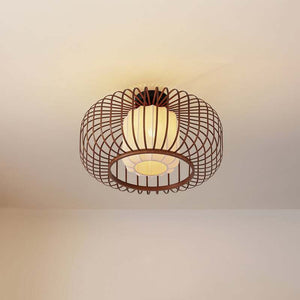 B-Ware Lindby Deckenleuchte Davella LED Lampe Hängelampe dimmbar Bambus Ø50cm natur