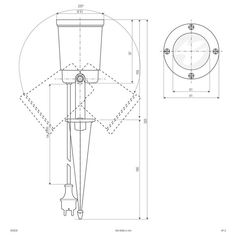 EVN LED-Gartenstrahler GU10 35W Schwarz Außenleuchte Strahler mit Erdspieß IP54 - 4037293012249