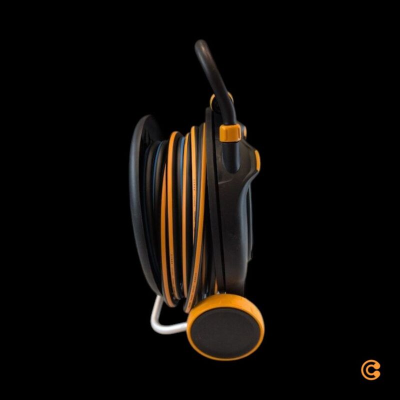 Fiskars Schlauchwagen Comfort Waterwheel L 30m 13mm drehbar Zubehörfach schwarz - 6411501512840