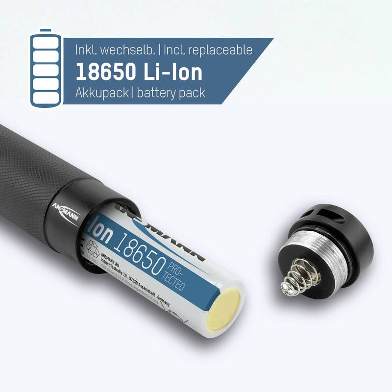 Ansmann Taschenlampe LED 1000lm akkubetrieben Fokussierung schwarz 226g IPX4 - 4013674105977