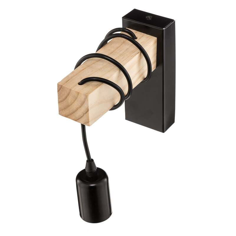 Eglo Wandleuchte Townshend LED Wandlampe dimmbar schwarz creme Holz 6,5x21,5cm - 9002759435141