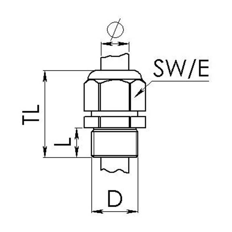 Wiska Kabelverschraubung M16 Edelstahl Edelstahl Kabel-Zubehör 18 STÜCK - 4007685035996