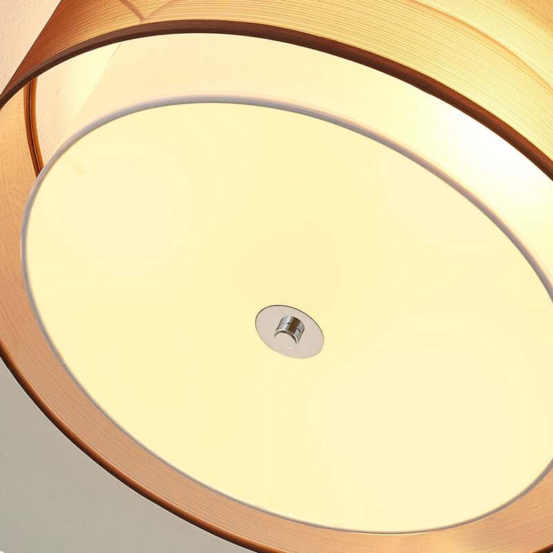 Lindby Deckenlampe Deckenleuchte Tobia LED Lampe dimmbar braun Ø50cm 3-flammig - 4251096530414