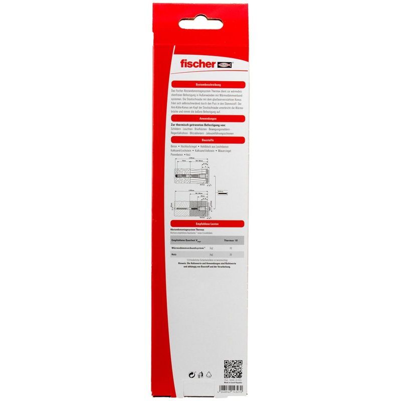 Fischer Abstandsmontagesystem Thermax 10/180 M10 B schwarz für verschiedene B... - 4048962143270