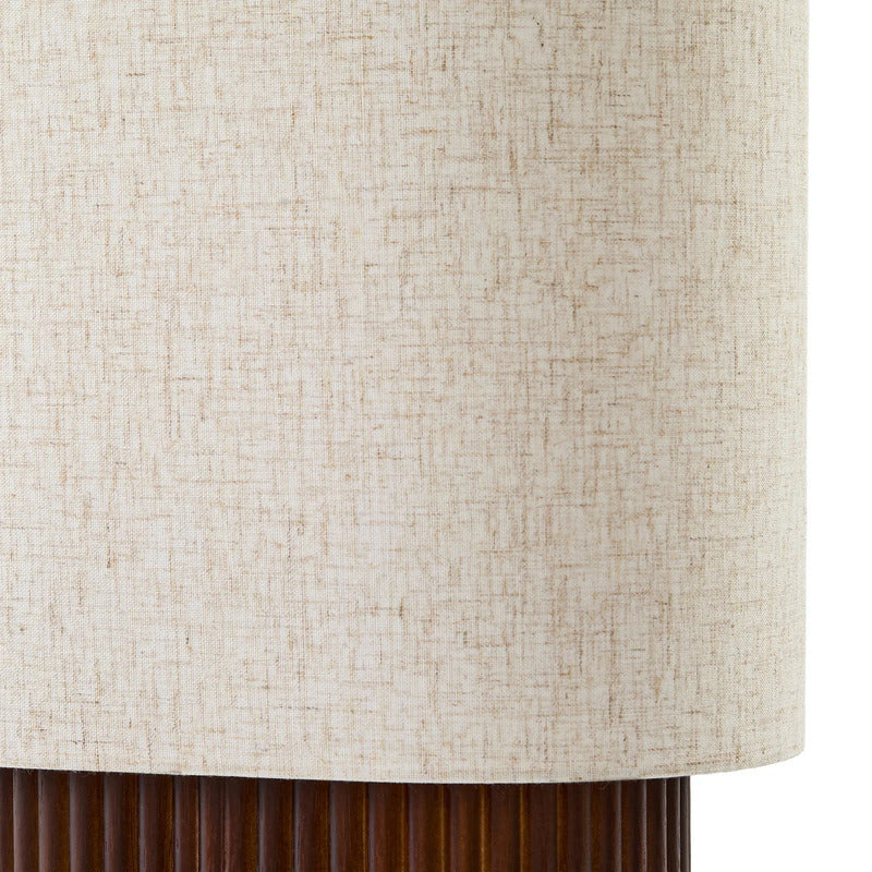 Lindby Stehleuchte Kimiko LED Lampe Leuchte aus Walnussholz beige 100cm hoch - 4255830913761