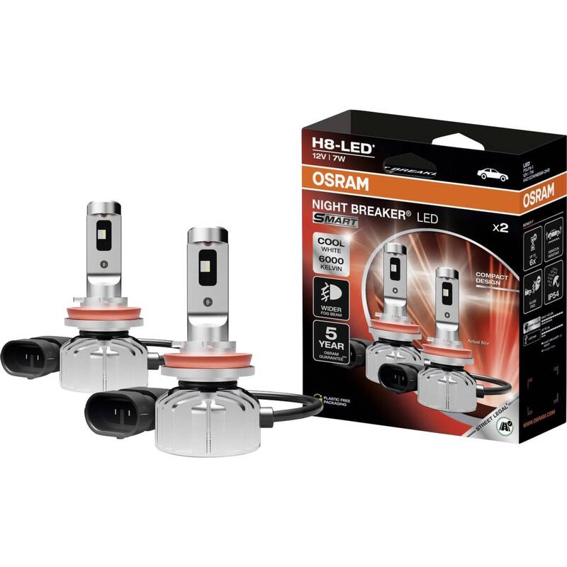 Osram Automotive LED Leuchtmittel NIGHT BREAKER LED SMART H8 12V 800 Lumen weiß - 4062172410212
