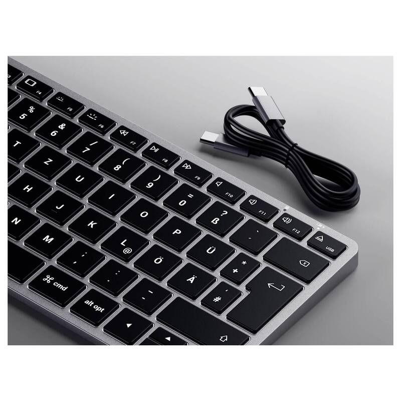 Satechi Slim X1 Mini Bluetooth Tastatur Keyboard Multimediatasten Anthrazit Akku - 0879961009694