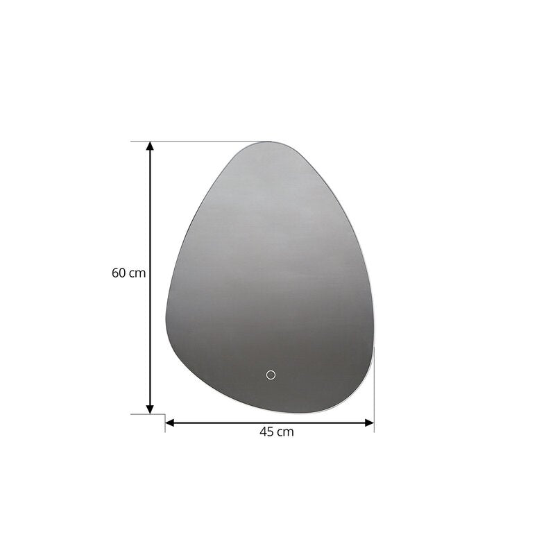 Lucande LED Spiegel Celestiel tropfenförmig CCT 60cm chrom Badezimmerlampe 650lm - 4251911777840