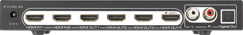 speaka-professional 4 Port HDMI-Splitter mit Fernbedienung Audio-Port 3840x2380 - 4016139138091