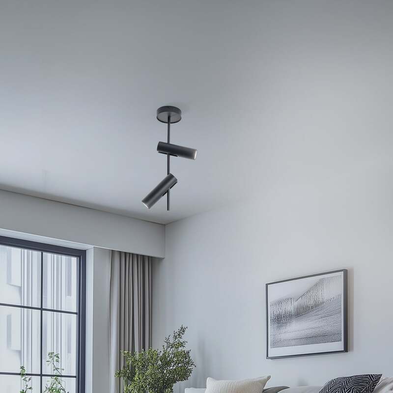 Deckenspot Leda 2 anthrazit LED Deckenlampe dimmbar Stahl Höhe 55cm 2-flammig - 5902846810582