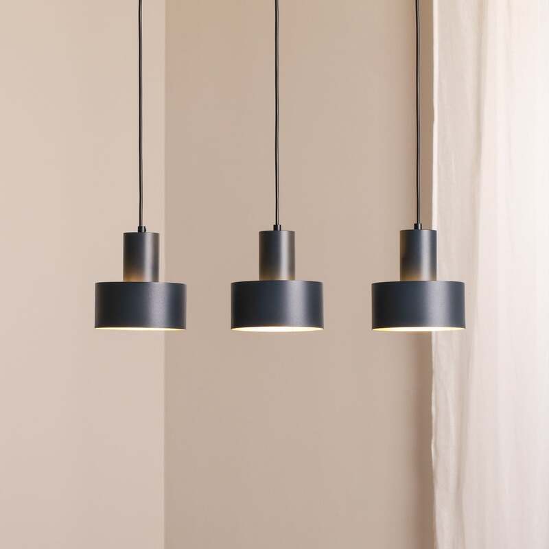 Hängeleuchte Rif 3 anthrazit 3-flammig linear Stahl dimmbar E27 67 cm - 5902846810728