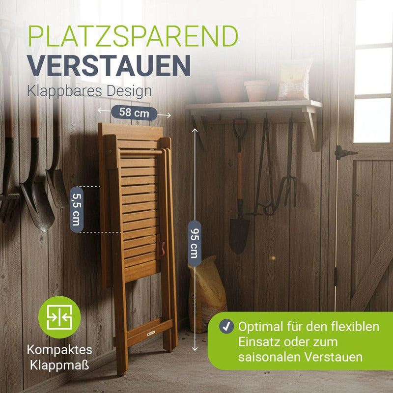 Beistelltisch Zadar klappbar Akazienholz wetterfest für Garten Balkon 60x60x76cm - 4262437187396