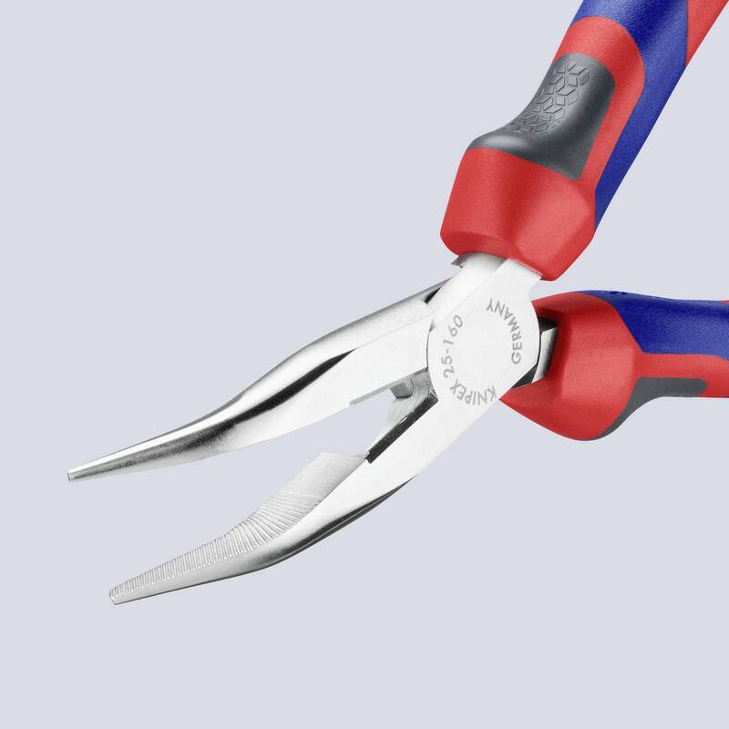 Knipex Flachrundzange Elektrotechnik 25 25 160 Chrom-Vanadium Stahl 40° Zange - 4003773016007