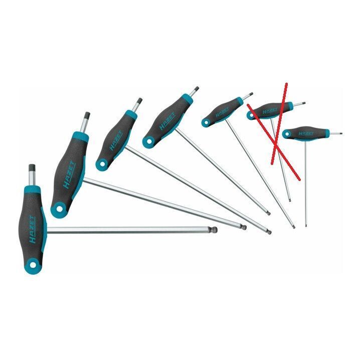 HAZET Schraubendreher Set Werkzeug Sechskant Kugelkopf Chrom Vanadium 7tlg - 4000896232888
