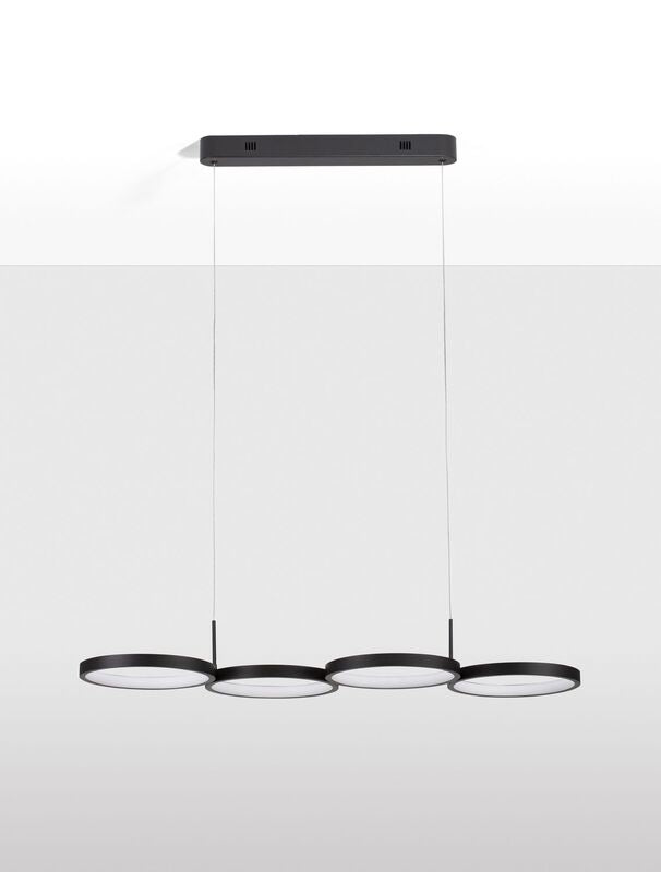 Nova Luce Pendelleuchte Hängelampe MAGNUS LED Schwarz Warmweiß dimmbar 84 cm 283 - 5212017433183