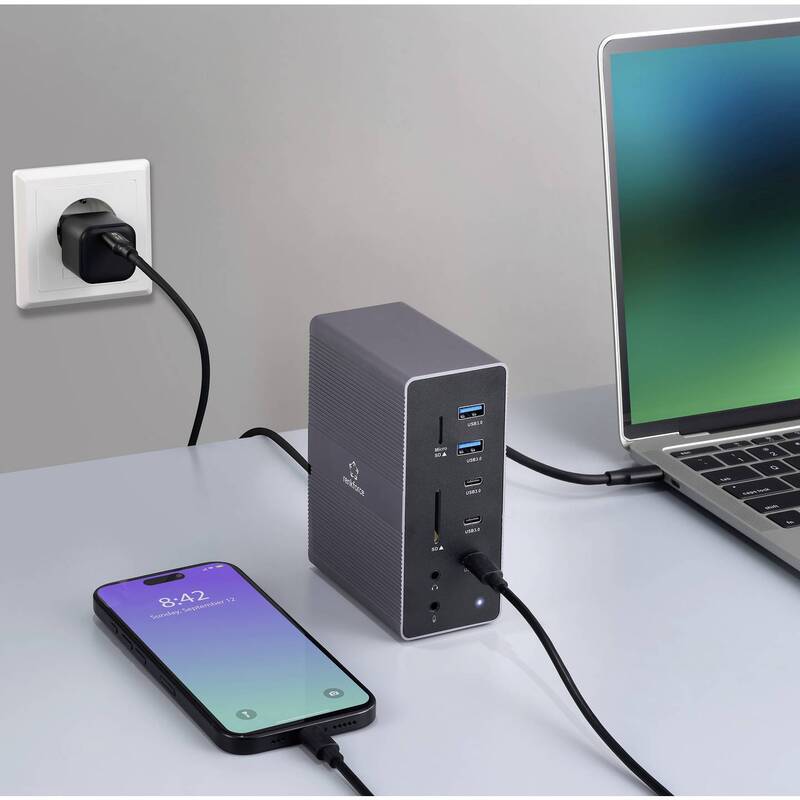 Renkforce USB-C Dockingstation RF-DKS-910 3x HDMI Grau Ladefunktion 7680x4320px - 4064161408859