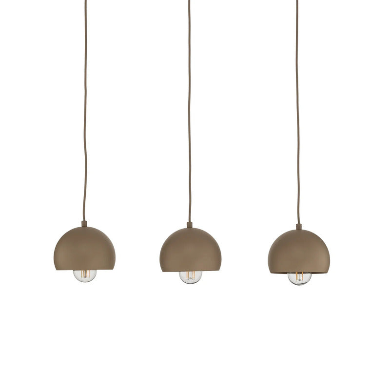 Hängelampe Sool LED Pendelleuchte dimmbar beige matt 3-flammig Metall E27 65cm - 5907565912159