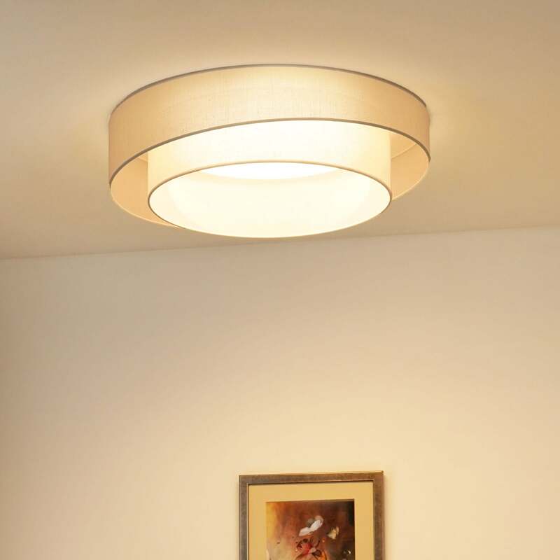 DUOLLA Deckenleuchte Deckenlampe LED Luneta weiß Fernbedienung dimmbar Textil 60 - 5905317606448