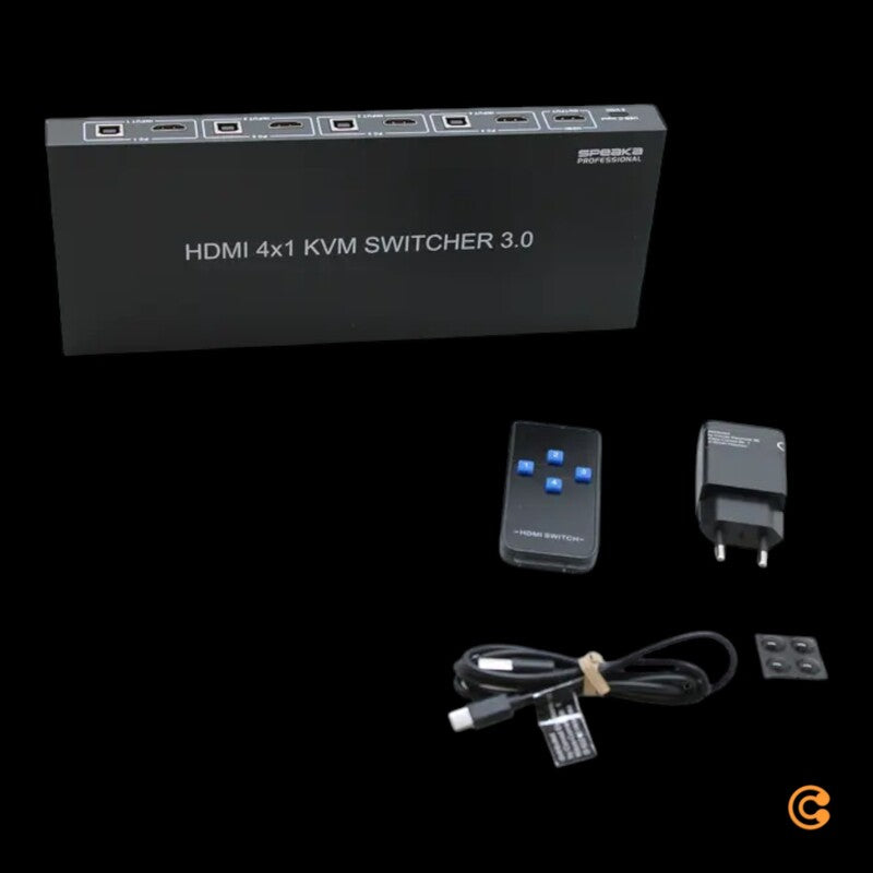 SPEAKA PROFESSIONAL KVM Umschalter Switch HDMI 4x1 schwarz Computer Zubehör - 4064161320090