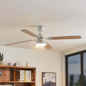 B-Ware Lindby LED-Deckenventilator Tedric weiß leise Ø 133 cm für 5,4 m²