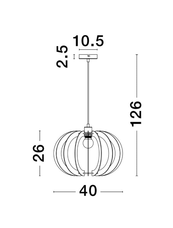 Nova Luce Pendelleuchte Hängeleuchte OTTOLINE E27 LED Braun dimmbar Ø 40cm Lampe - 5212017436207