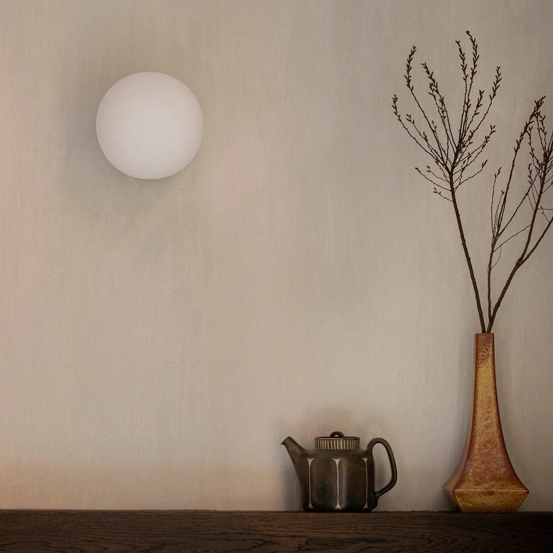 Audo Leuchte Lampe Wand Decke LED Opalglas Stahl poliert silber E27 dimmbar - 5709262273744