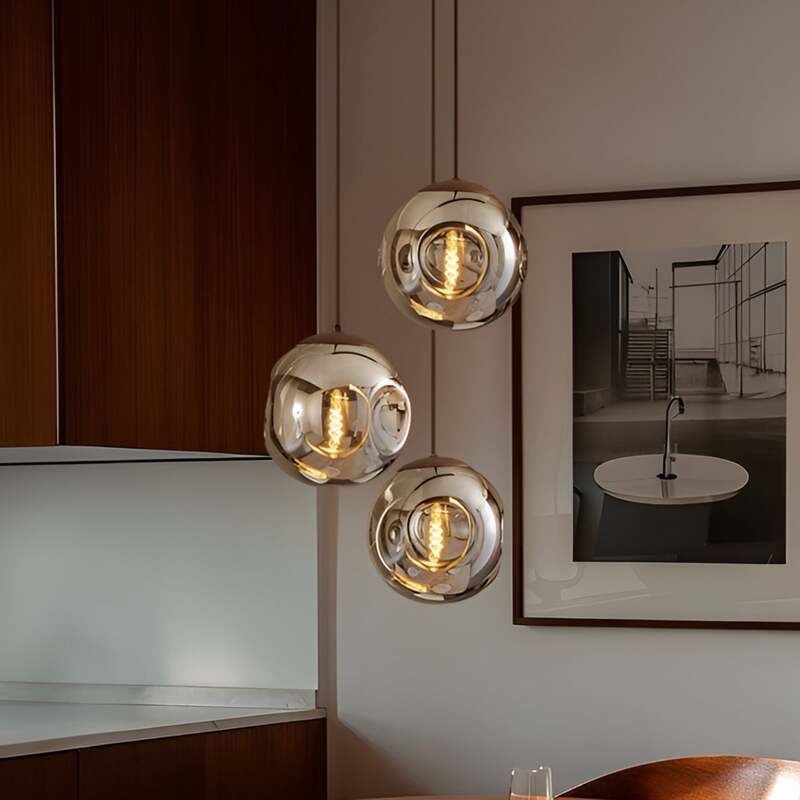 Lindby Hängelampe Hängeleuchte Valentina E27 Ø 49cm grau Glas Lampe Leuchte - 4251911774719
