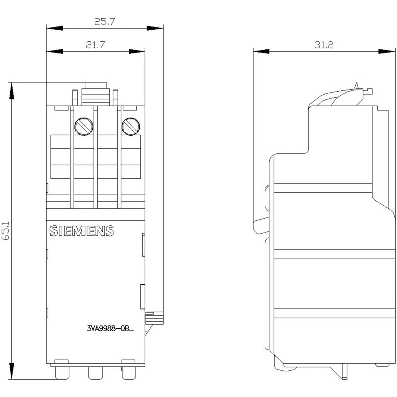 Siemens Auslöser 3VA9988-0BL32 Zubehör Heizkörper IP20 110-127V AC - 4042949011460