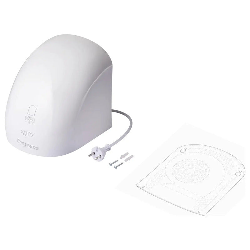 Sygonix Händetrockner Handtrockner Automatik Sensor Weiß ABS 2000W SY-6770698 - 4064161472607