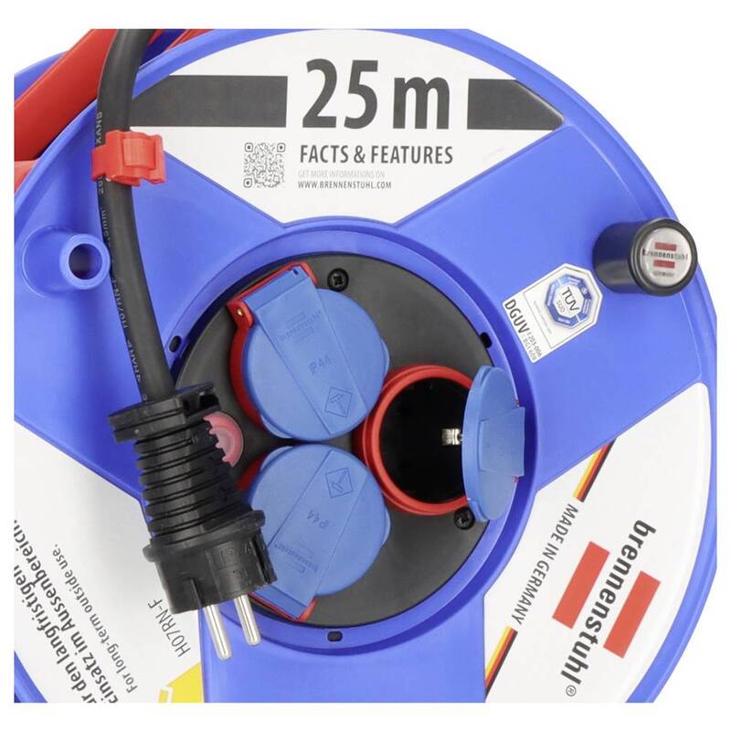 Brennenstuhl Kabeltrommel Garant IP44 25m H07RN-F 3G2,5 Gewerbe Baustelle blau - 4007123141340